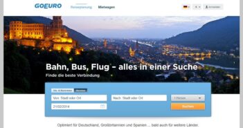 Reiseplanung mit GoEuro: Schnell und einfach (Foto: Screenshot, archive.org)